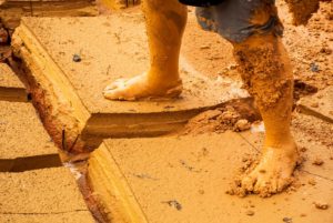 Barefooted photographer