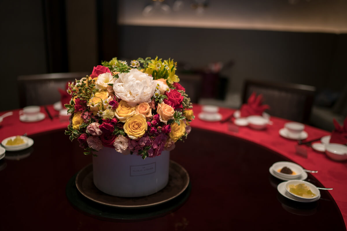 bouquet on table