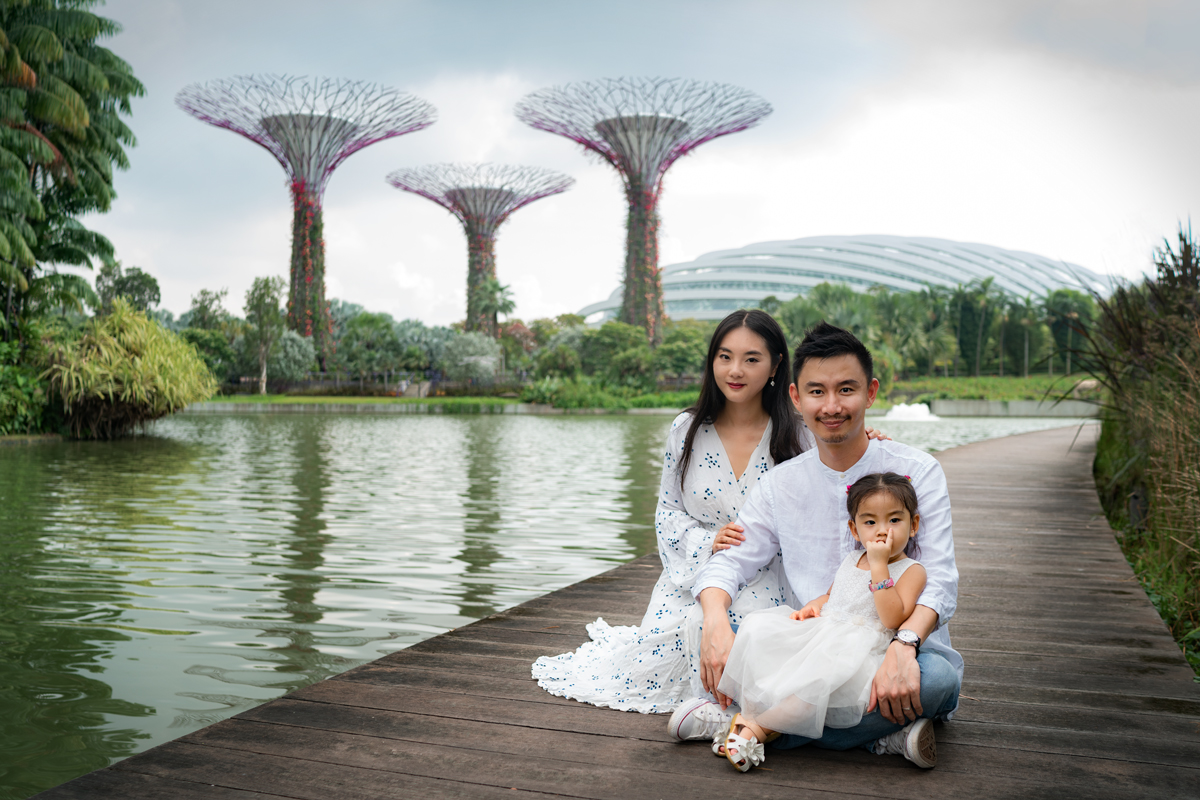 family at gardens by the bay