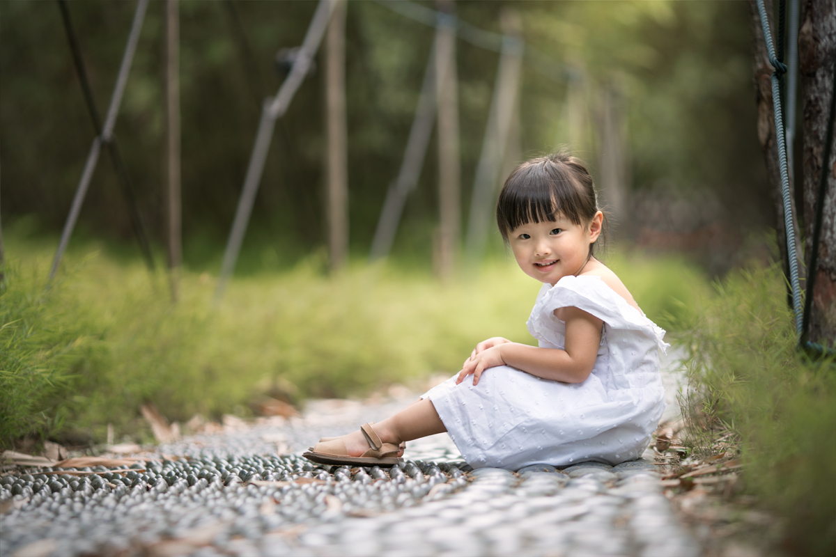 little girl in park