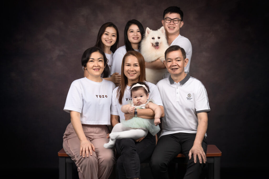 Beautifully composed family portrait taken in the Singapore